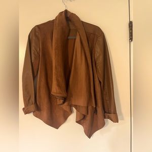 Vegan Leather & Velvet Zippered Jacket